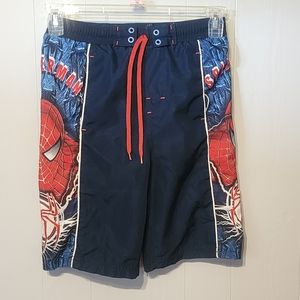 Spiderman‎ 2 Swim Trunks Board Shorts Beach Size 8 - 10 A598